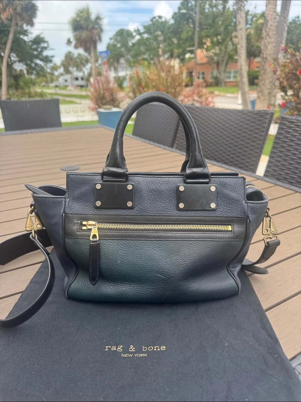 rag & bone  Leather Satchel with Detachable Strap. Made in Italy - Picture 5 of 9
